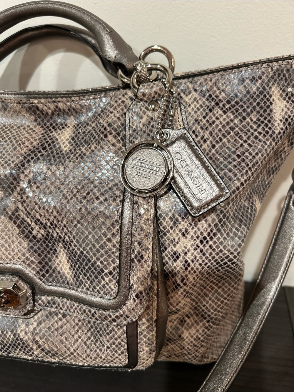 Coach Campbell Exotic Python Leather Izzy Fashion Satchel EUC - Picture 3 of 16